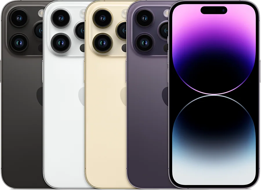 iPhone 14 Pro — Silver, gold, space black, deep purple