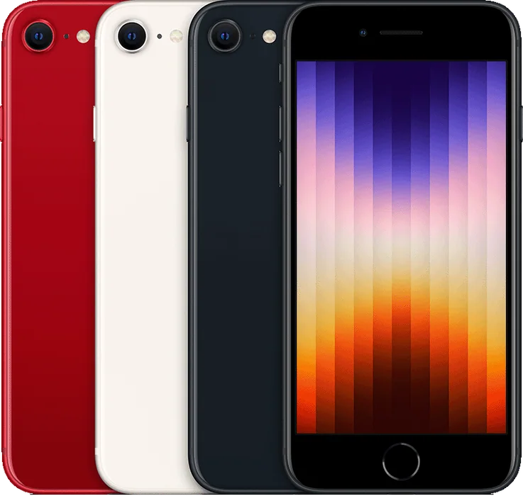 iPhone SE 2022 — (PRODUCT)RED, starlight, midnight