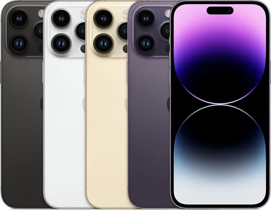 iPhone 14 Pro Max — Silver, gold, space black, deep purple