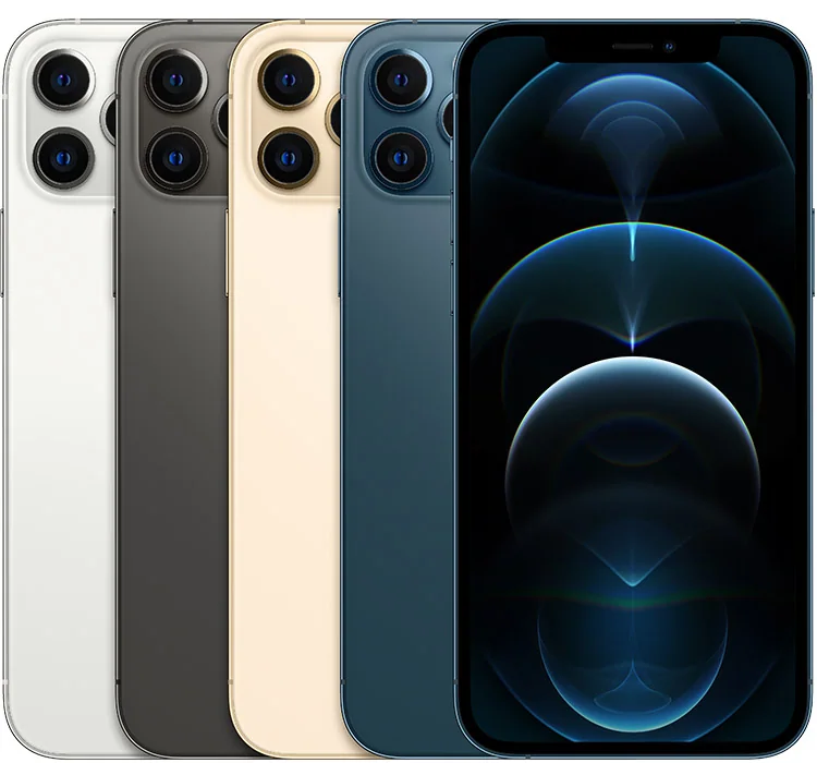 iPhone 12 Pro — Silver, graphite, gold, pacific blue