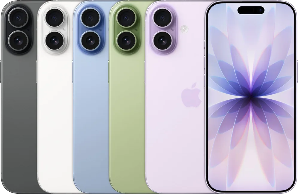 iPhone 17 — Black, White, Mist Blue, Sage, Lavender